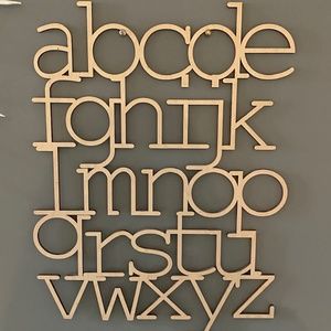 Wooden Alphabet Laser Cut Wall Hanging Nursery Decor 15"x20"